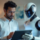 Customer-interacting-with-a-friendly-AI-assistant-on-a-digital-interface-symbolizing-empathy-in-technology