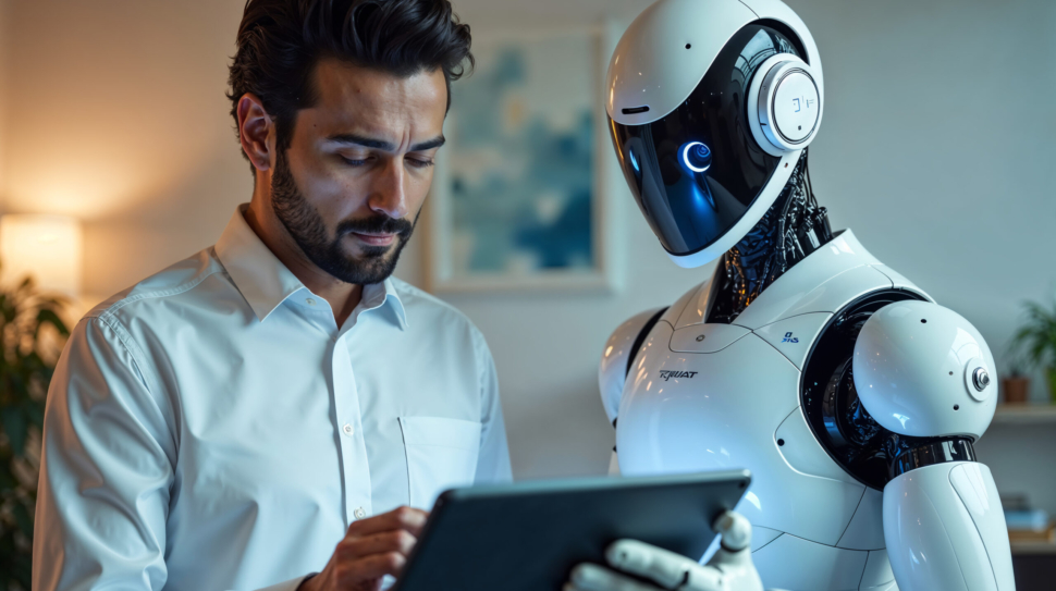 Customer-interacting-with-a-friendly-AI-assistant-on-a-digital-interface-symbolizing-empathy-in-technology